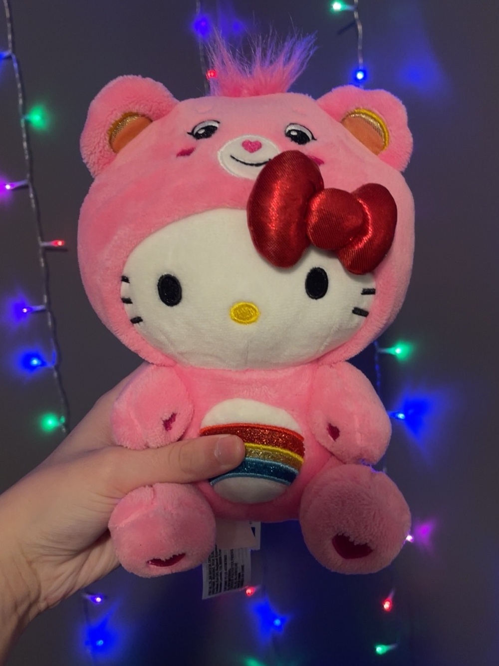 Hello Kitty Care Bears Pink Plush with Heart Emblem